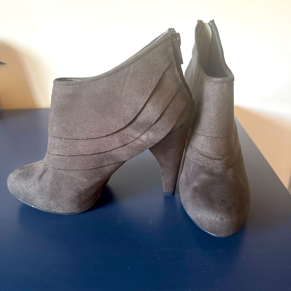 Grey Suede Booties